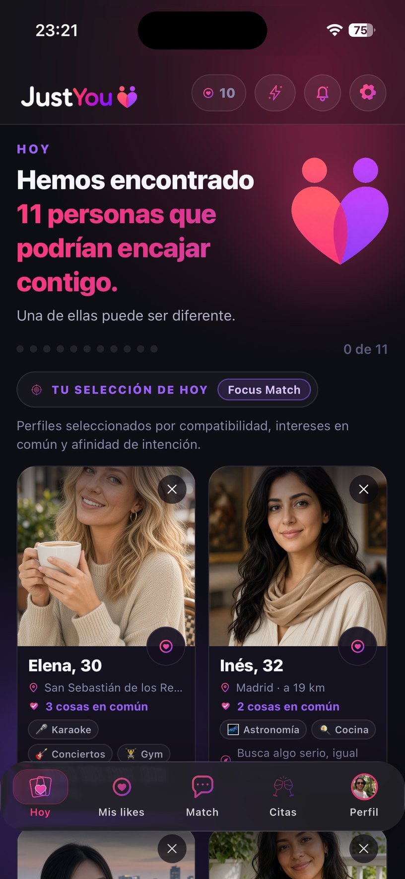 La ronda de hoy en JustYou